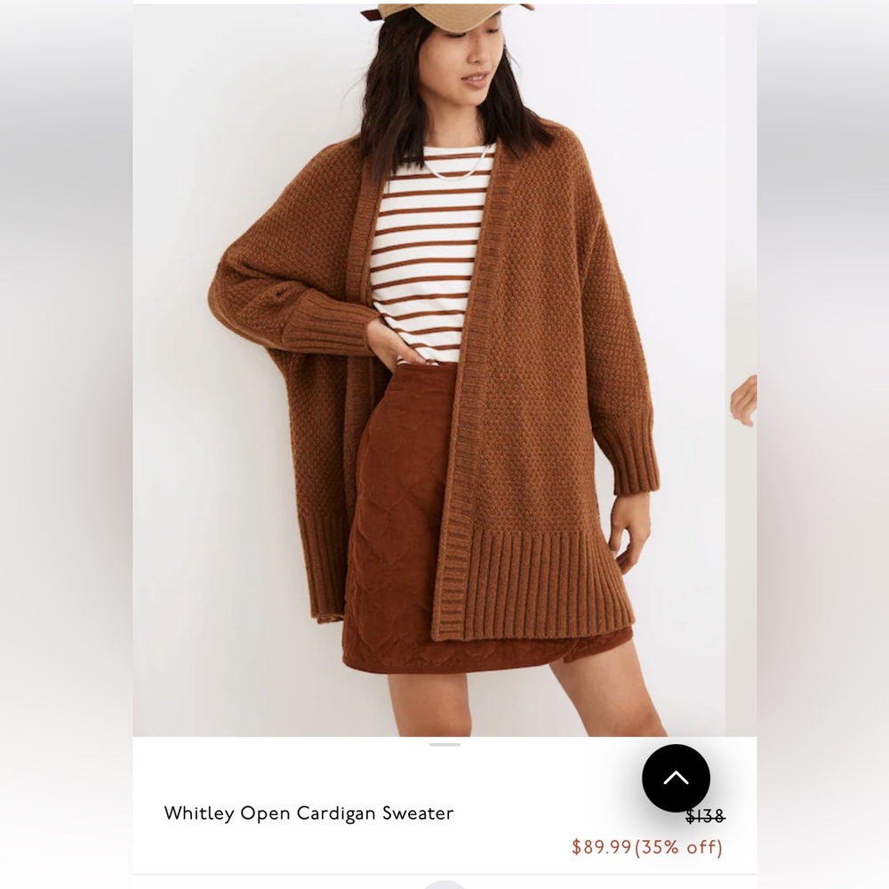 Madewell Whitley Open Cardigan Sweater
